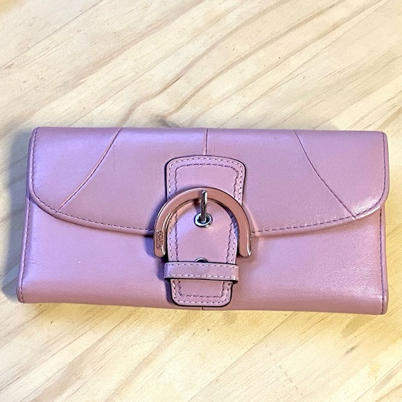Dusty Rose Coach Wallet - Picture 1 of 5